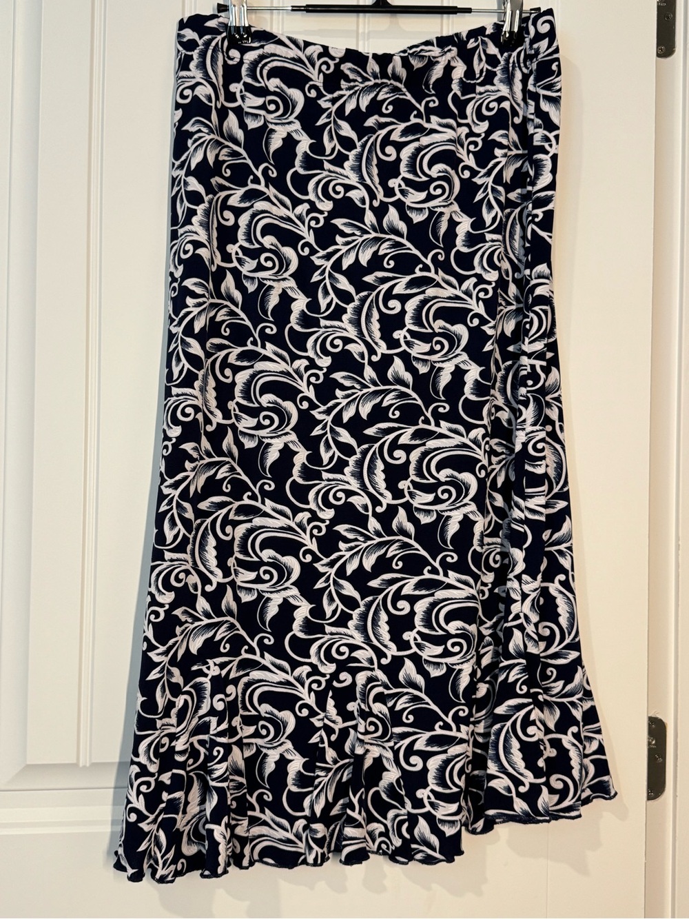 SJS Navy & White Floral Maxi Skirt
